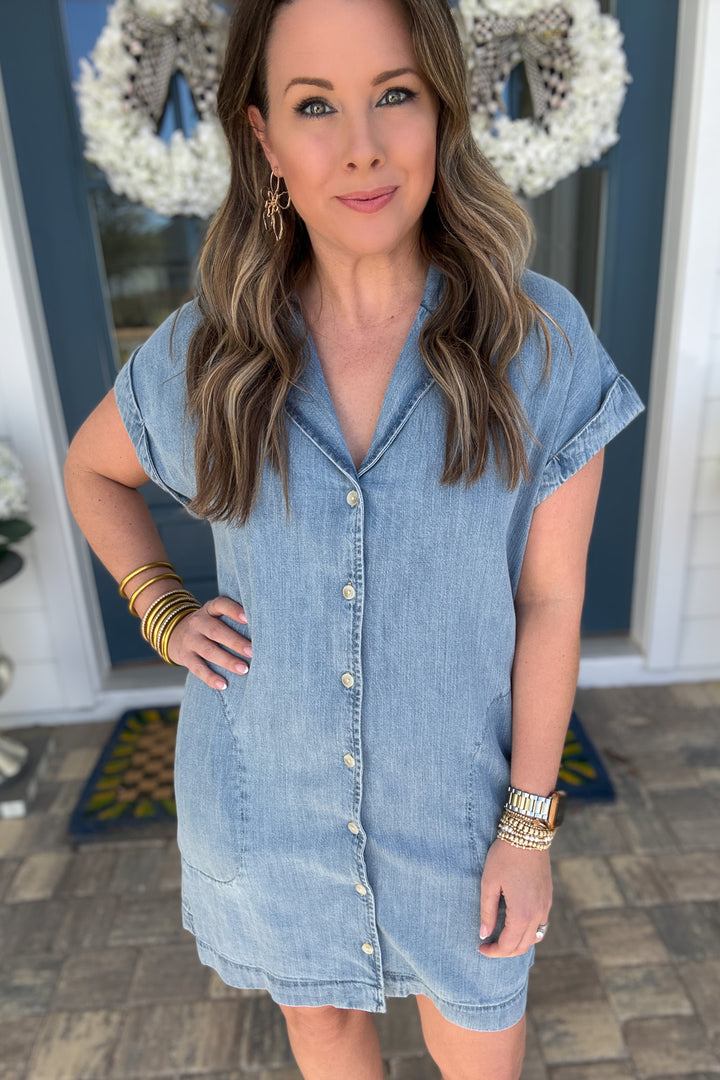 Z-Supply: Spa Denim Mini Dress - Shoreline