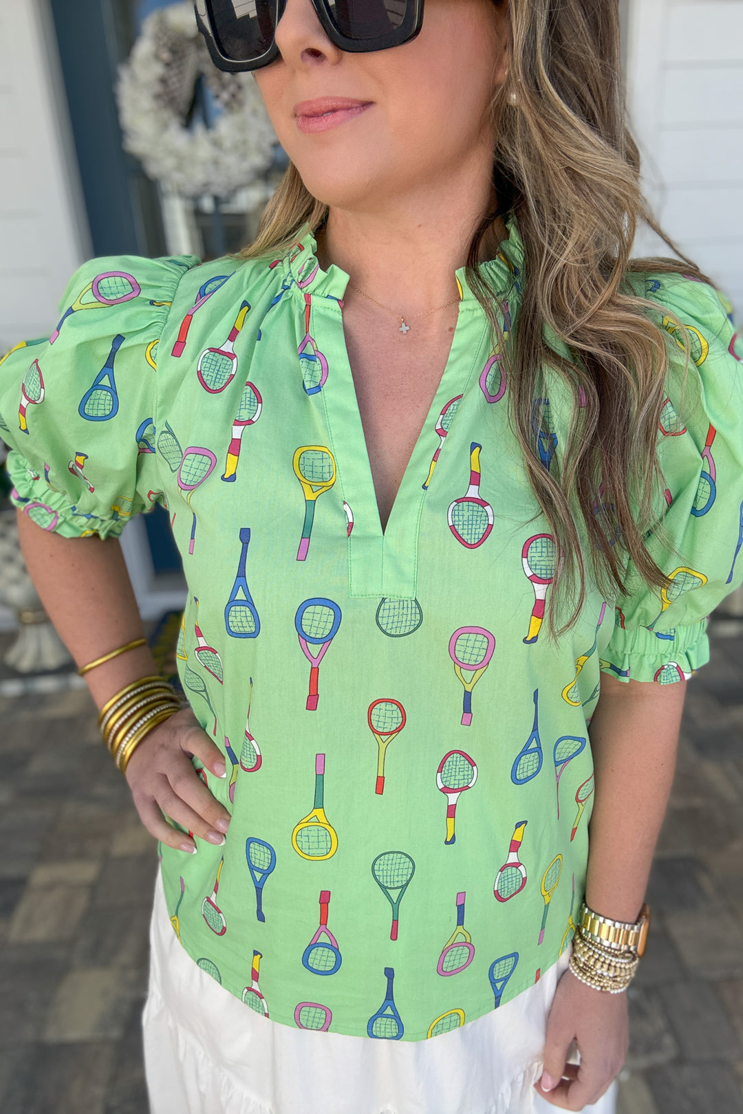 THML: Tennis Love Blouse - B Social Boutique