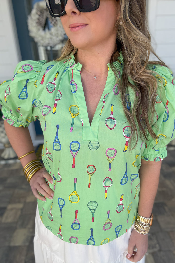 THML: Tennis Love Blouse - B Social Boutique