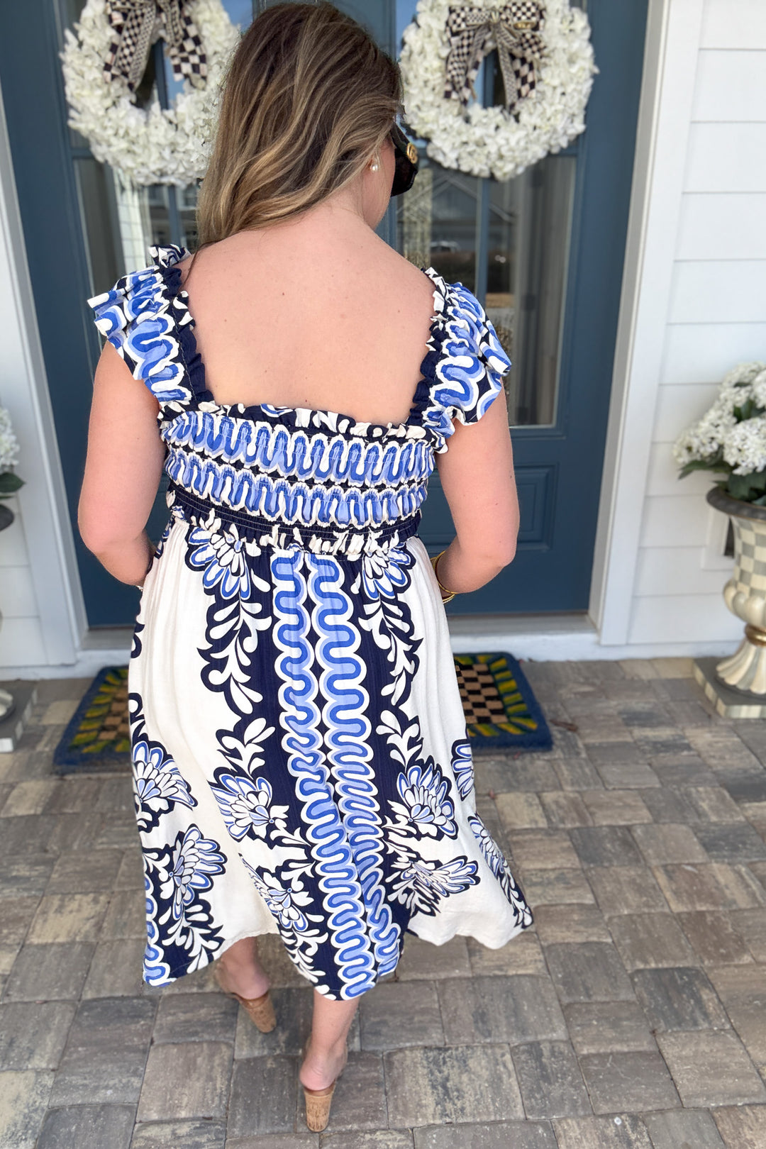 Blue Haven Smocked Midi Dress