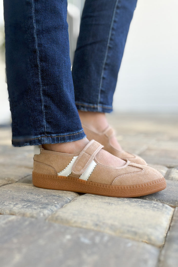 Corky's: CALM DOWN - Camel Faux Suede