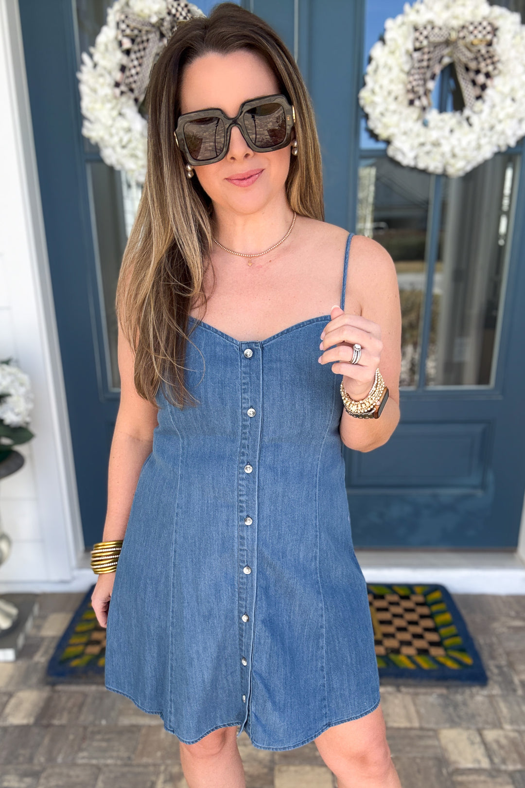 Z Supply: Angel Eyes Denim Mini Dress - Medium Indigo