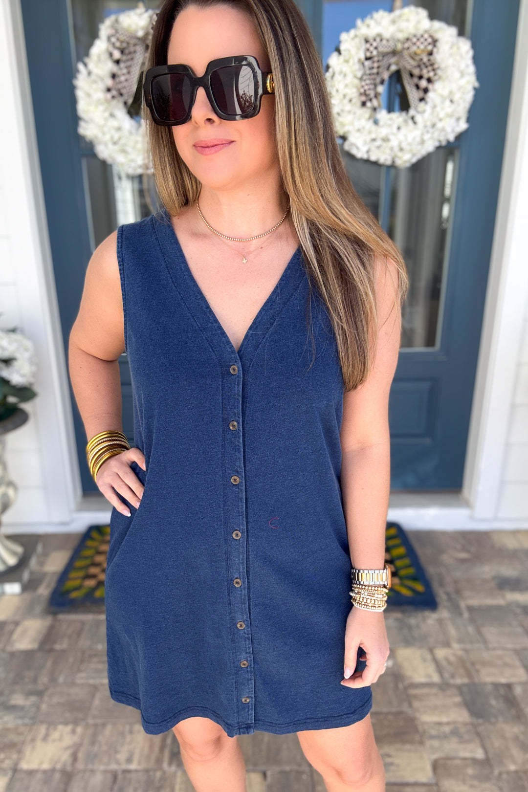 Z Supply: Solace Denim Mini Dress - Indigo