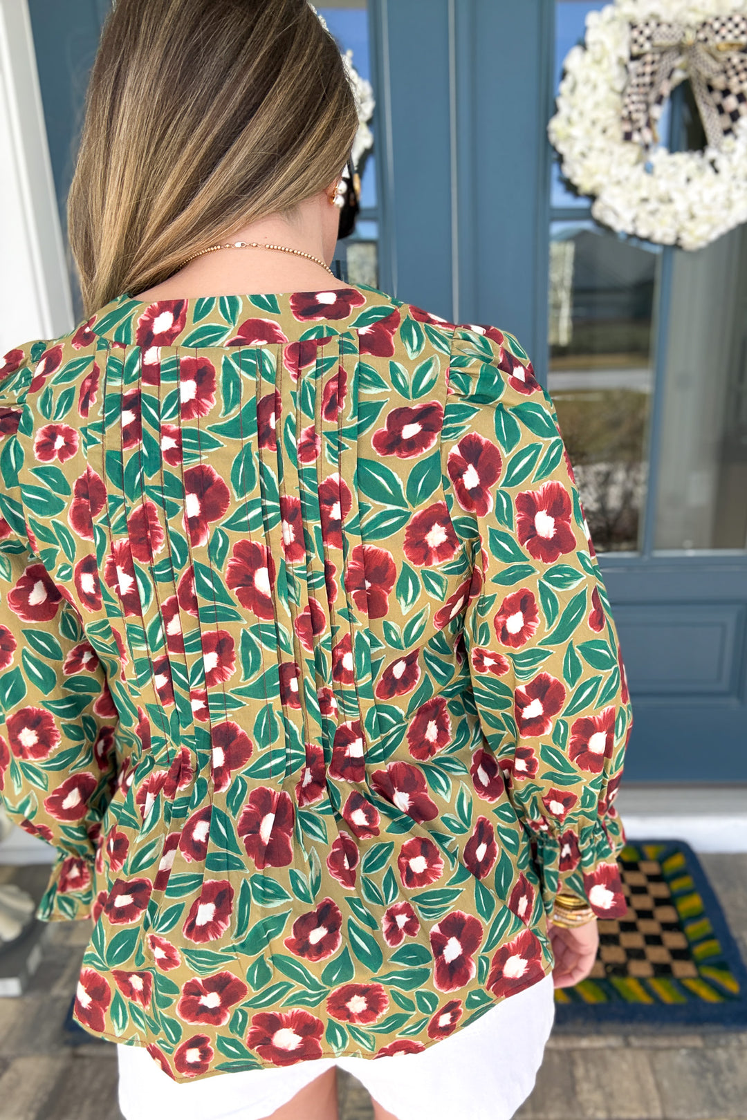 Fairway Bloom Bow Tie Blouse