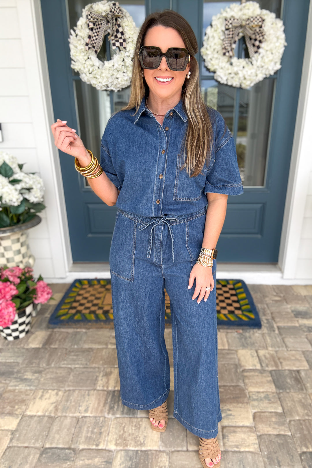 Z Supply: Elsie Denim Jumpsuit-  Deep Water
