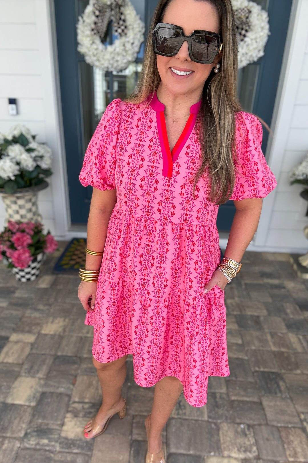 Kinsley Mini Dress - Heirloom Vine Pink