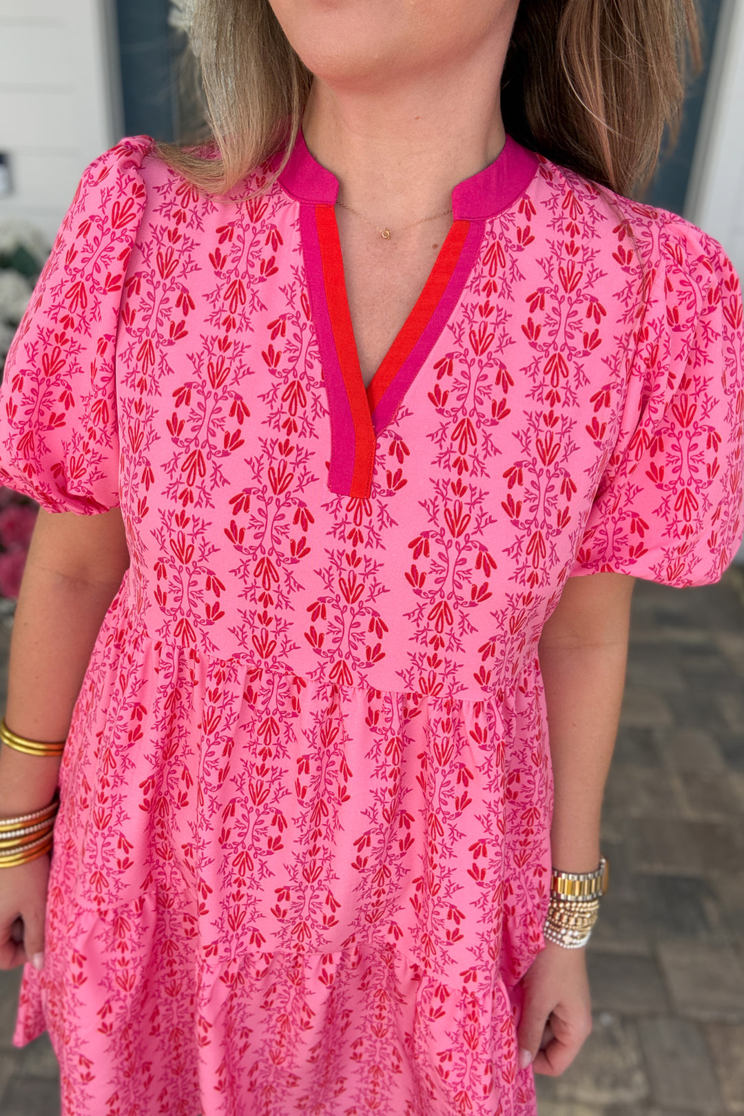 Kinsley Mini Dress - Heirloom Vine Pink