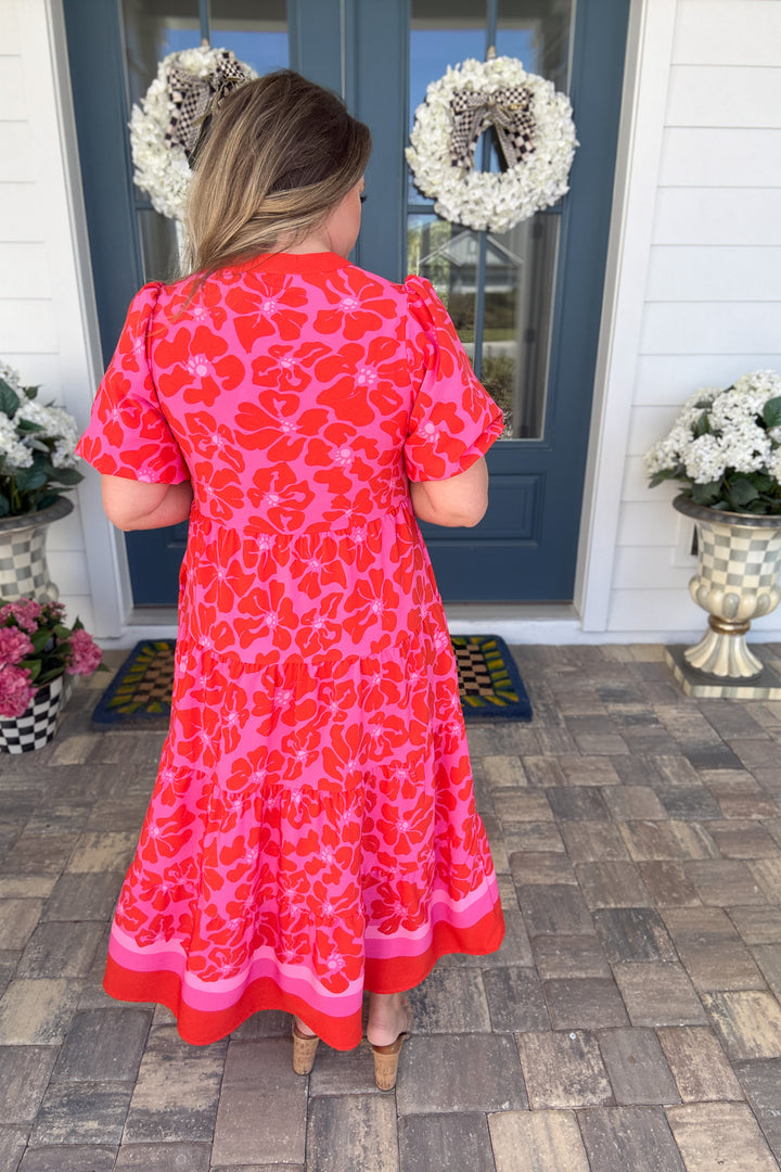 Mary Square: Kinsley Dress - Garden Samba Pink