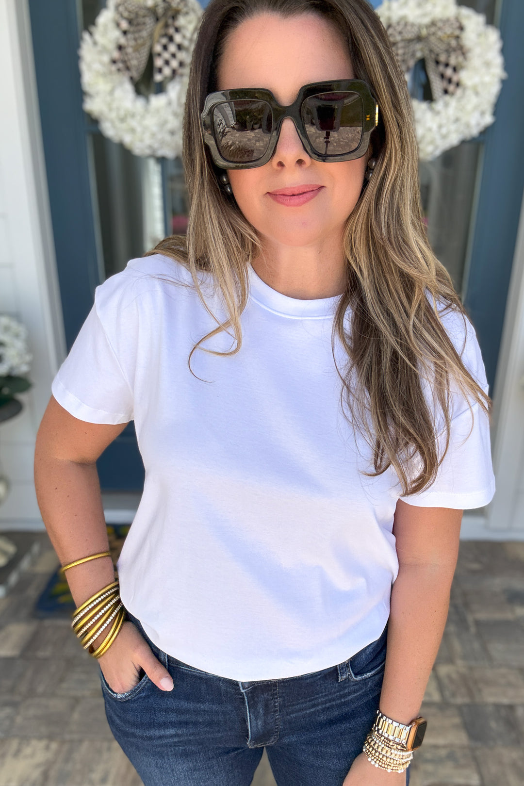 SPANX® Lightweight Cotton Crewneck Short Sleeve Bodysuit - Classic White