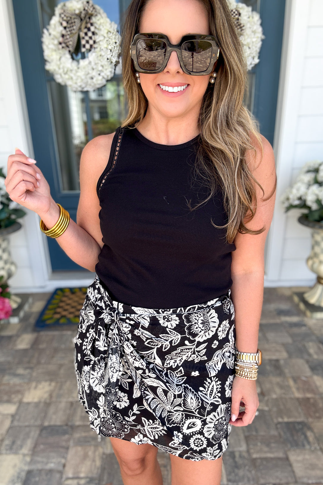 Z Supply: Lorna Luz Floral Mini Skirt - Black