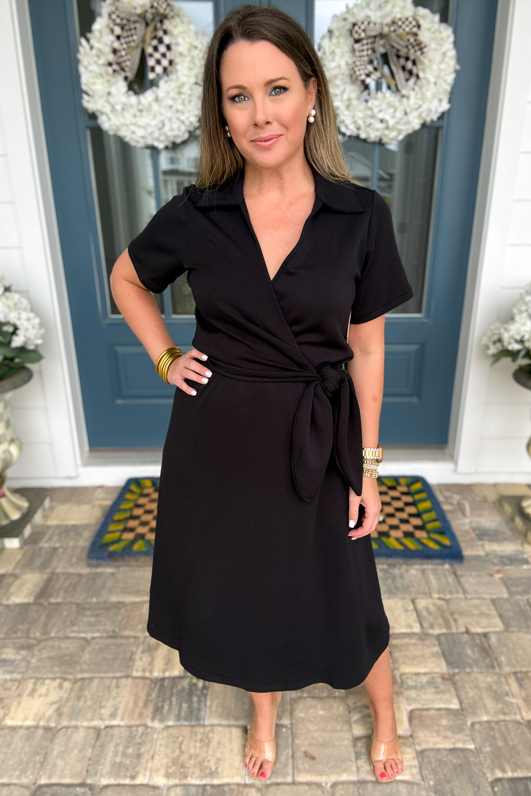 Spanx: AirEssentials Collared Tie Waist Midi Dress Spanx: AirEssentials Collared Tie Waist Midi Dress