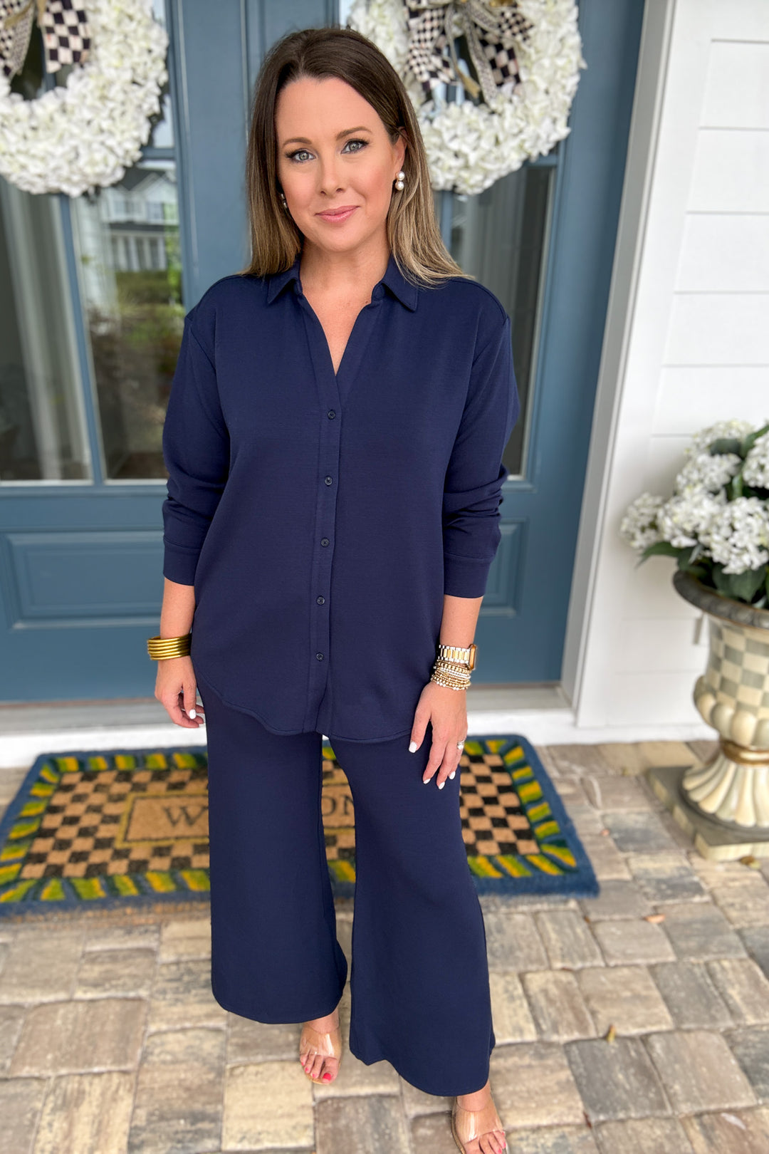 SPANX: AirEssentials® Wide Leg Pant - Timeless Navy