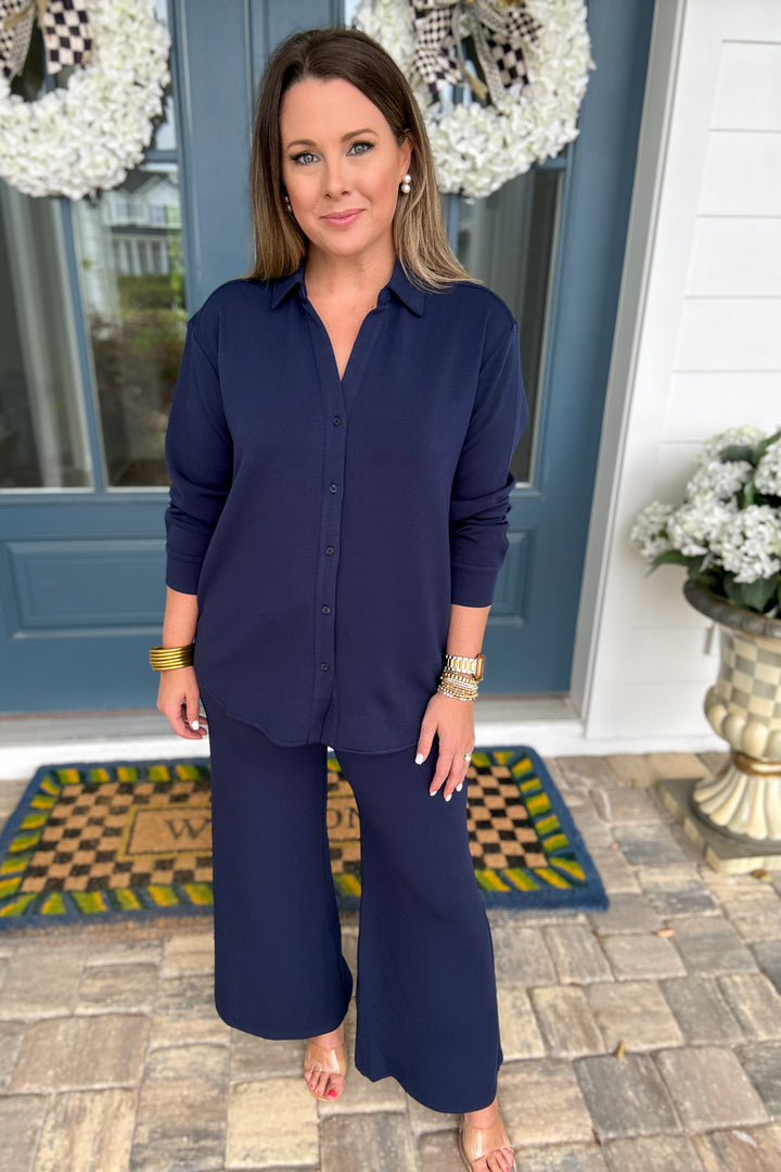 SPANX: AirEssentials® Wide Leg Pant - Timeless Navy