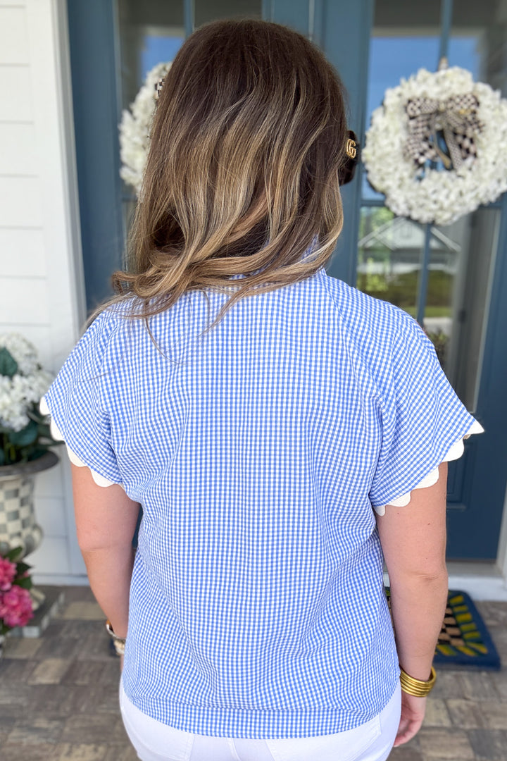 THML: Santorini Stitched Gingham Blouse