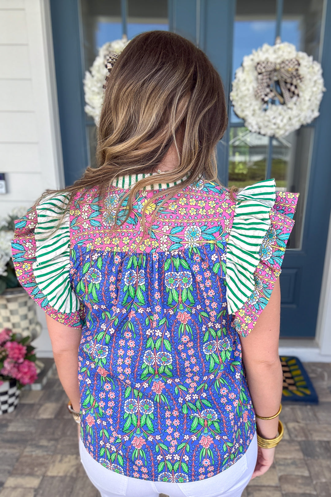 THML: Mixed It Up Flutter Sleeve Blouse