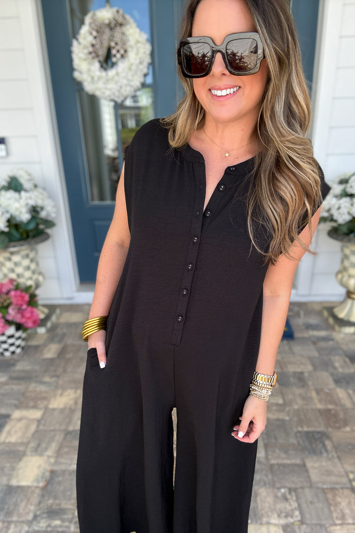 Effortless Chic Black Wide Leg Jumpsuit