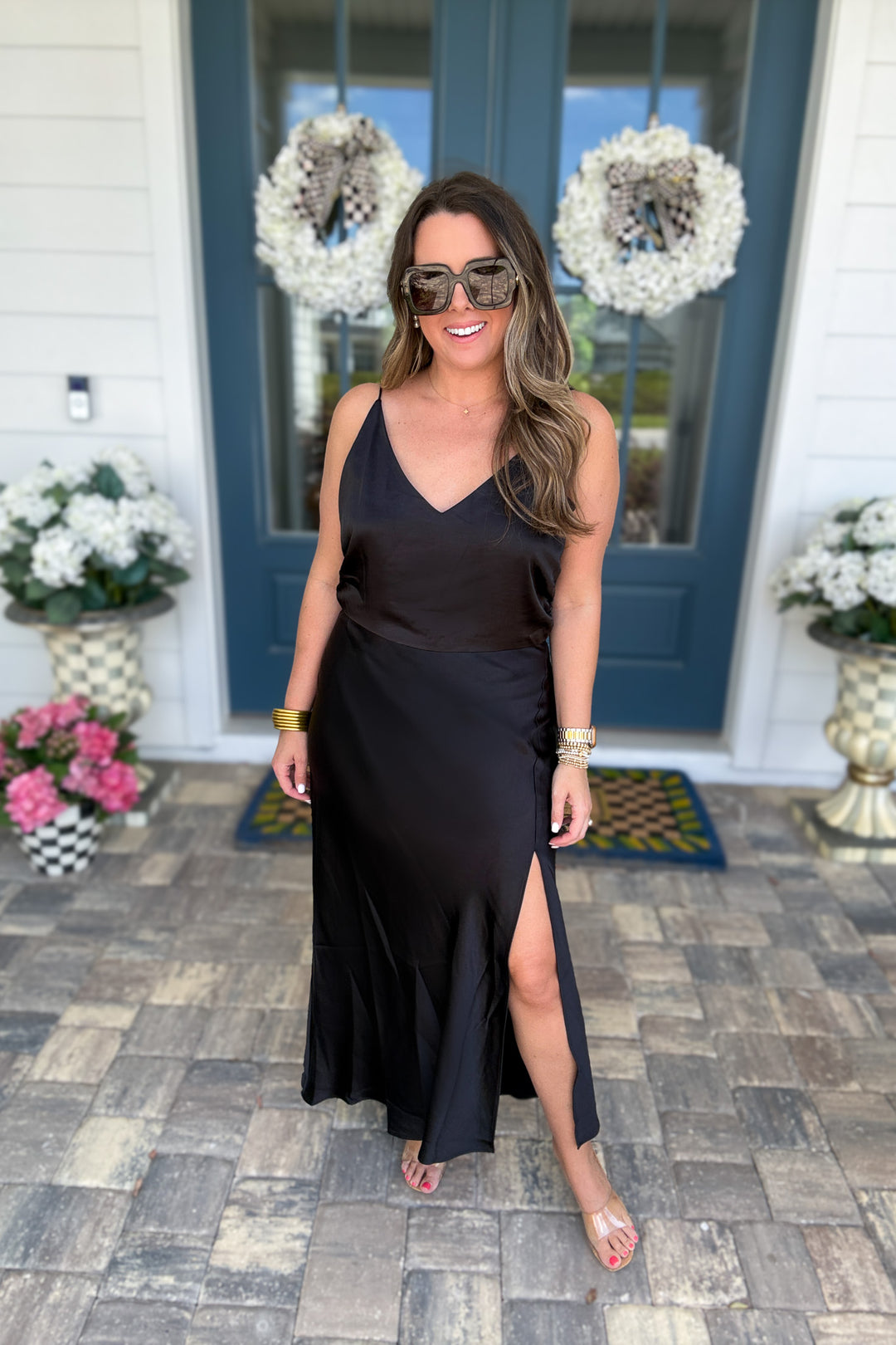 High Tide Silky Black Dress