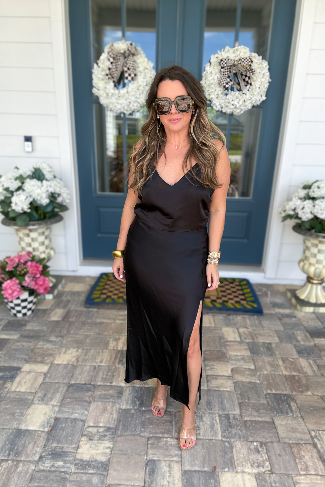 High Tide Silky Black Dress