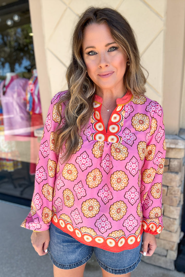 Sunset Medallion Blouse