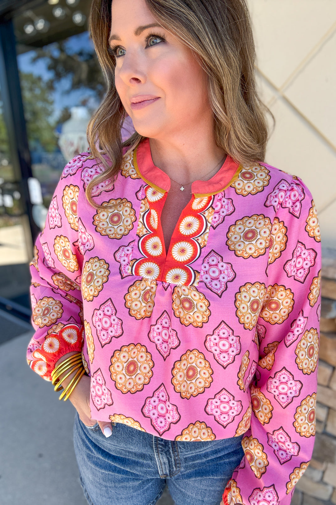 Sunset Medallion Blouse