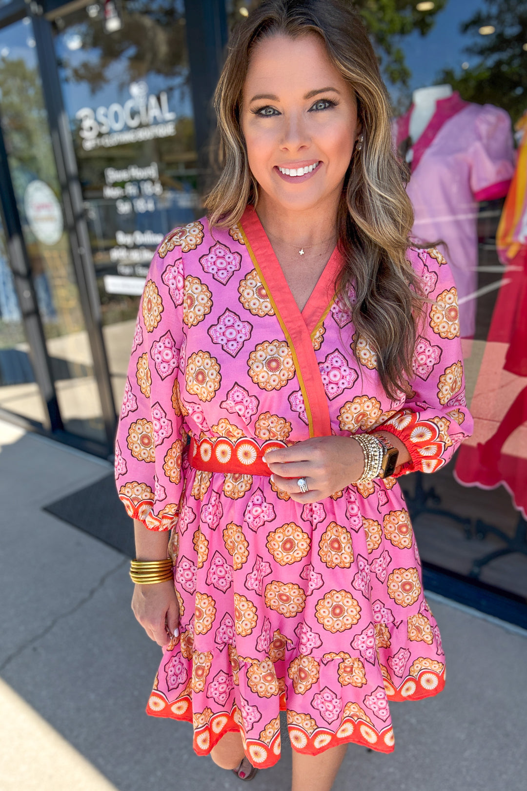 Sunset Medallion Wrap Dress