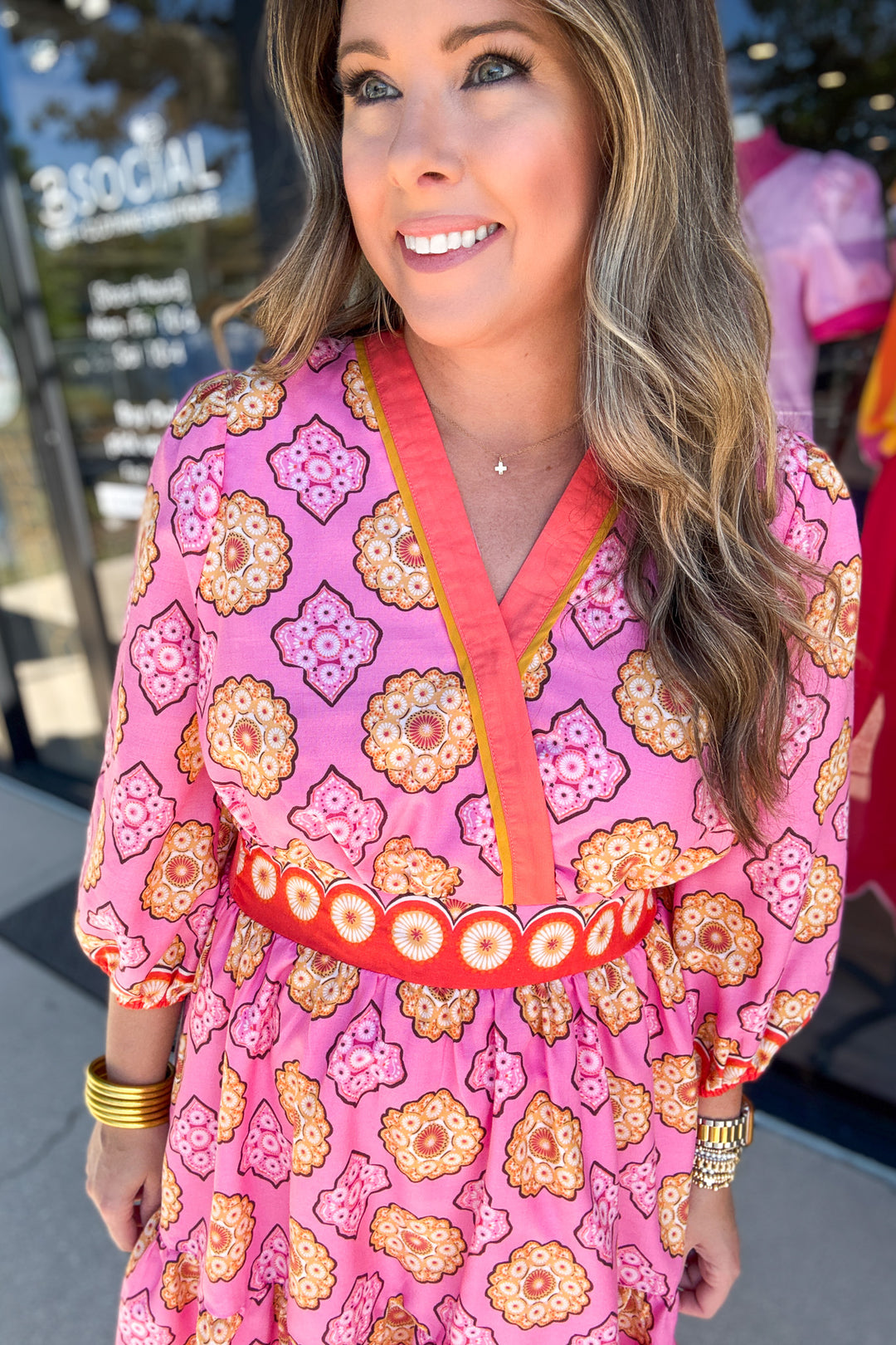 Sunset Medallion Wrap Dress