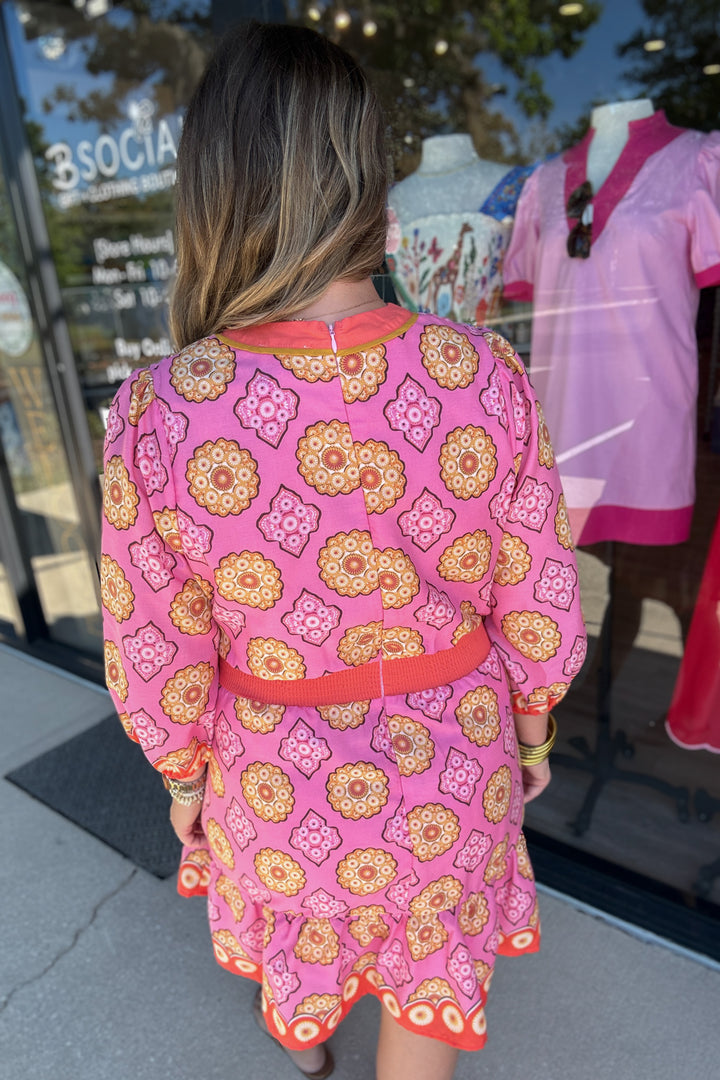 Sunset Medallion Wrap Dress