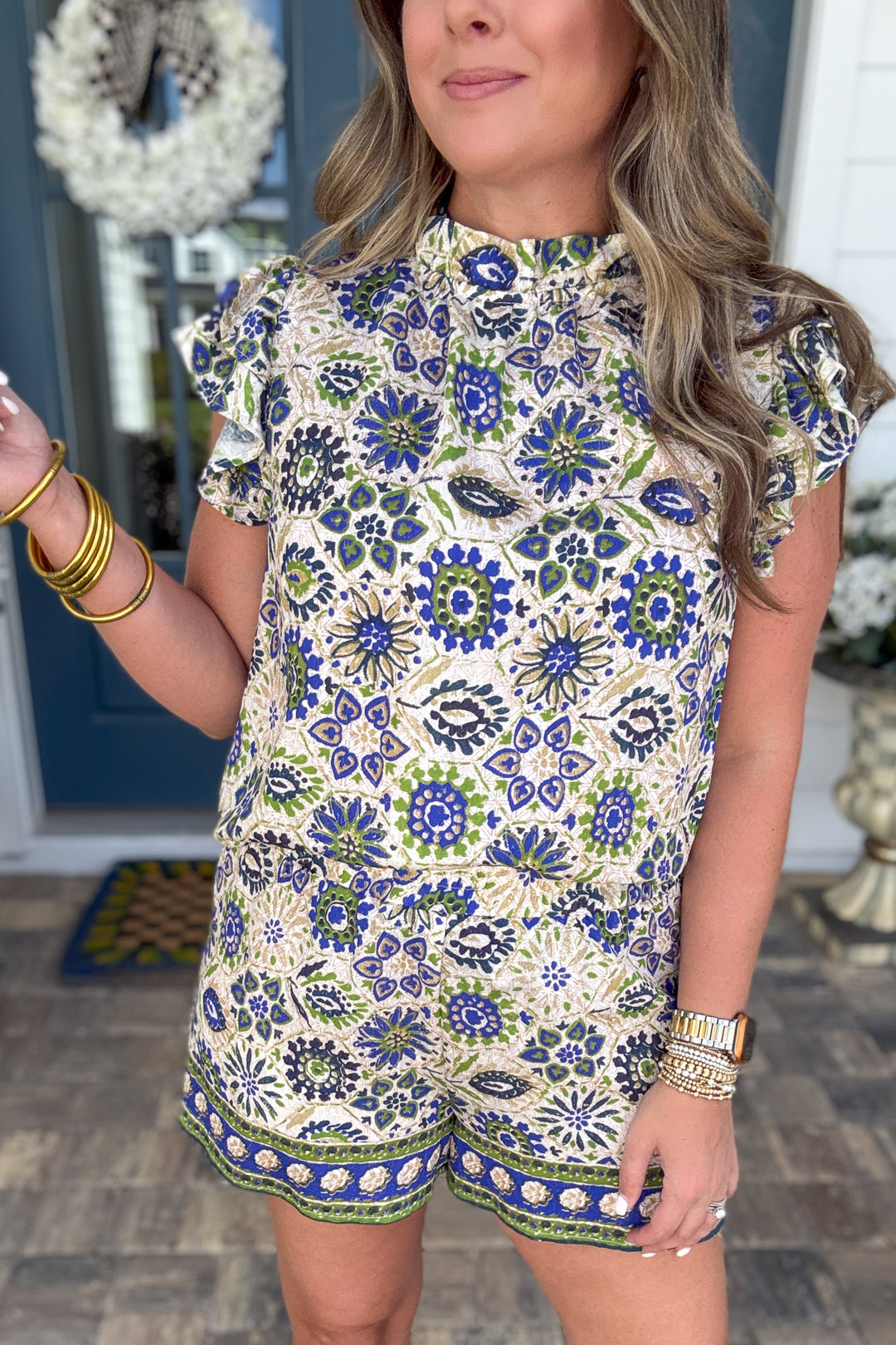 Santorini Mosaic Shorts - Blue Mix