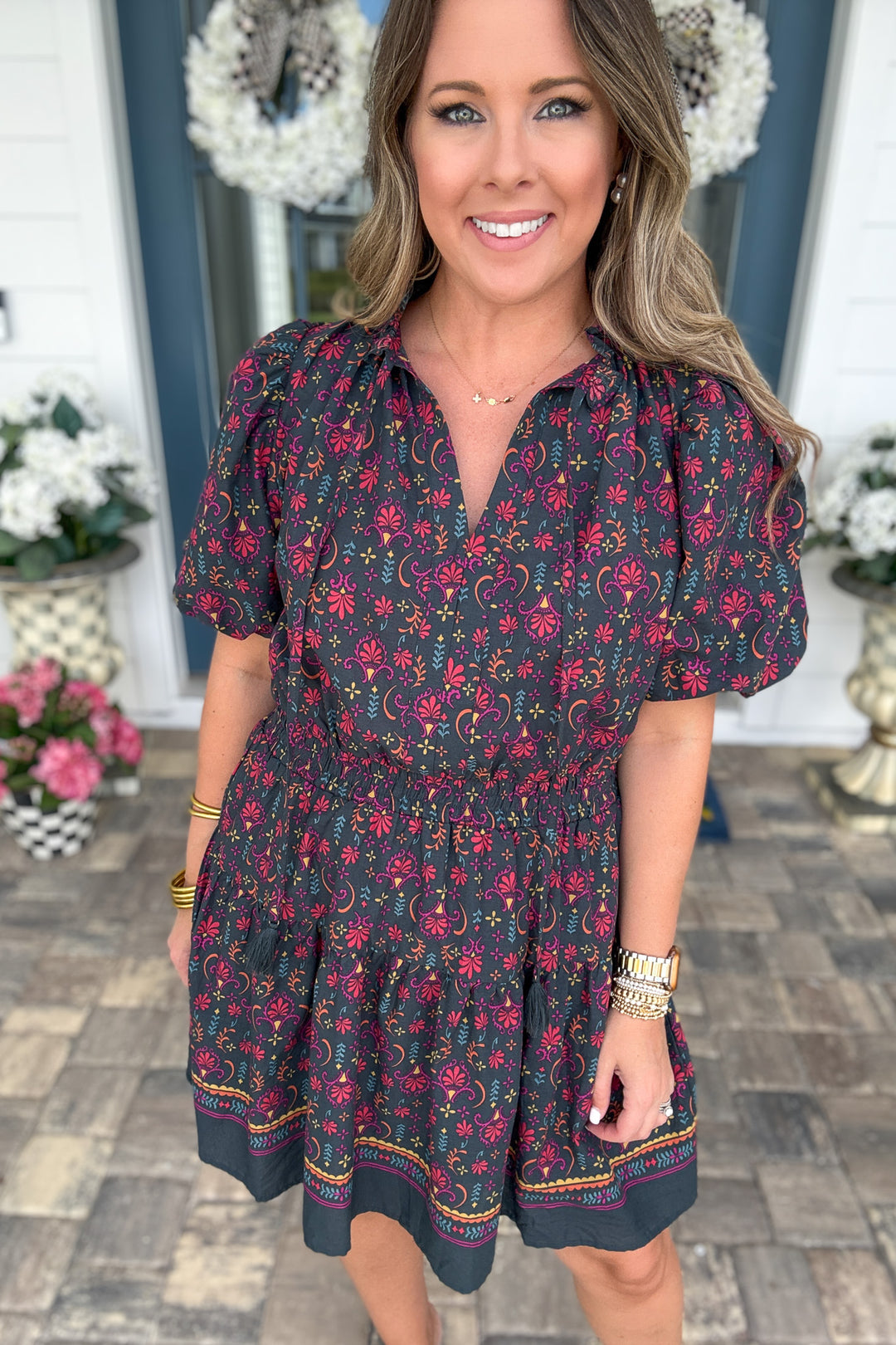 Midnight Bloom Mini Dress