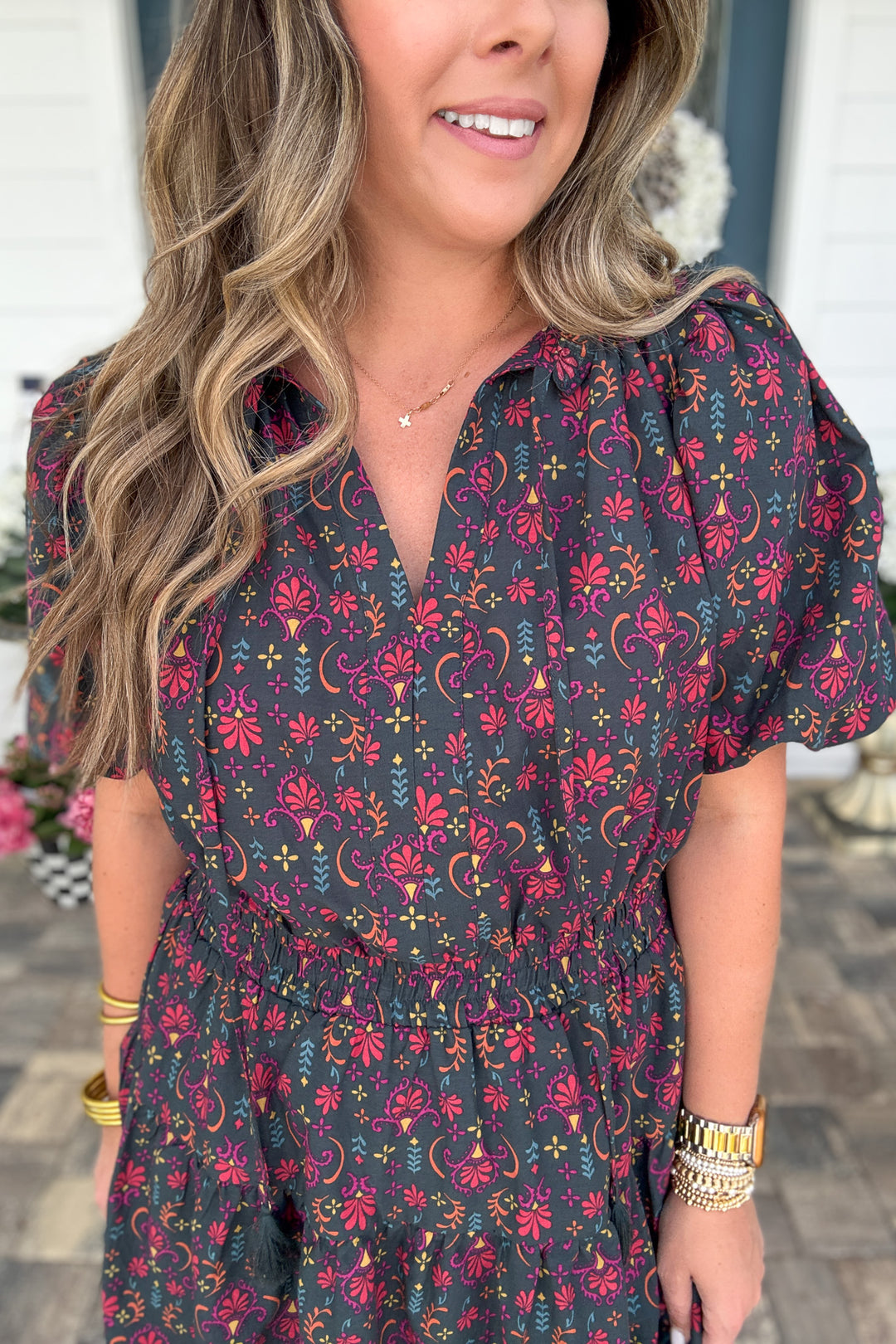 Midnight Bloom Mini Dress