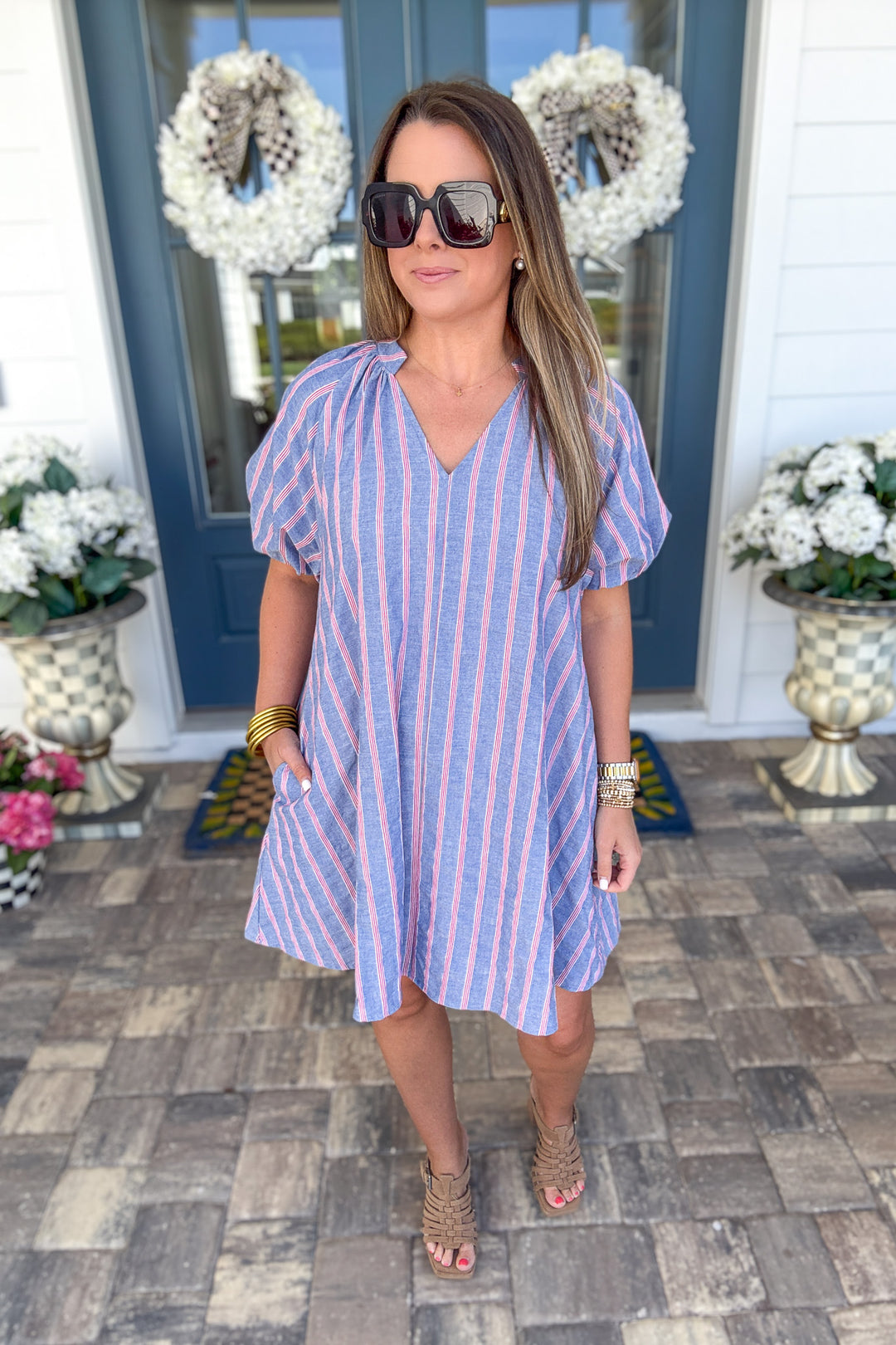 All-American Ease Stripe Shift Dress