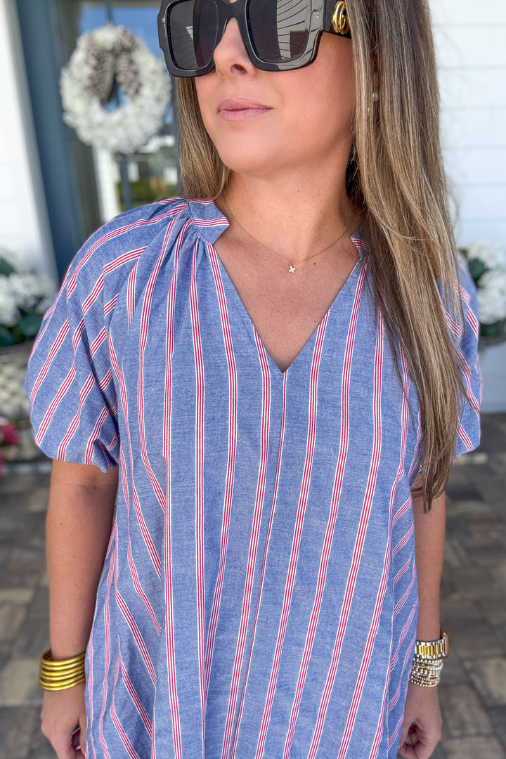 All-American Ease Stripe Shift Dress