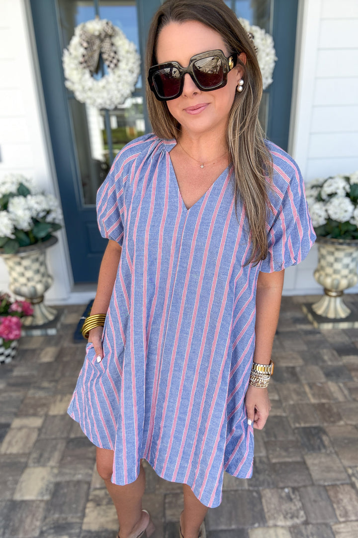 All-American Ease Stripe Shift Dress
