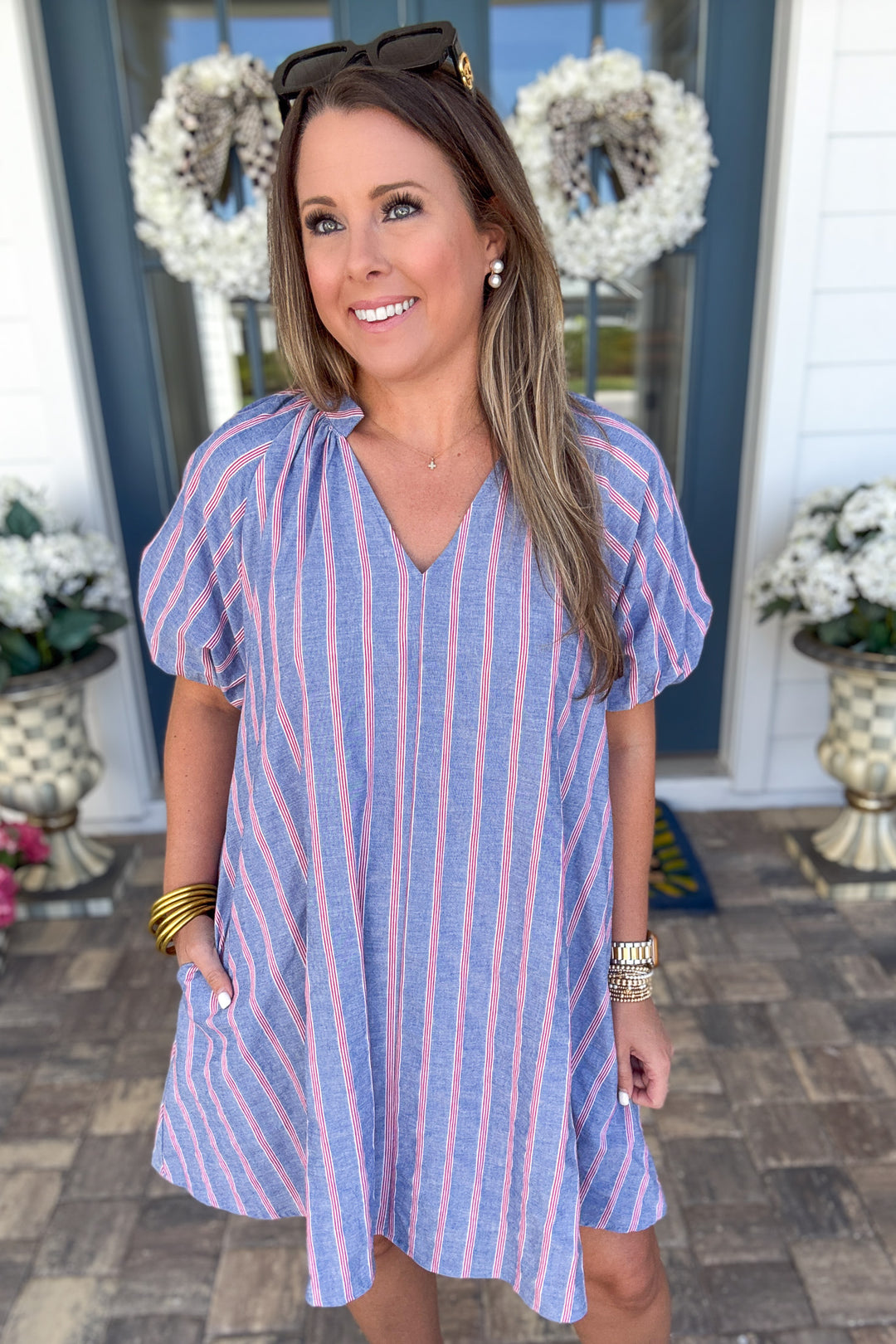 All-American Ease Stripe Shift Dress