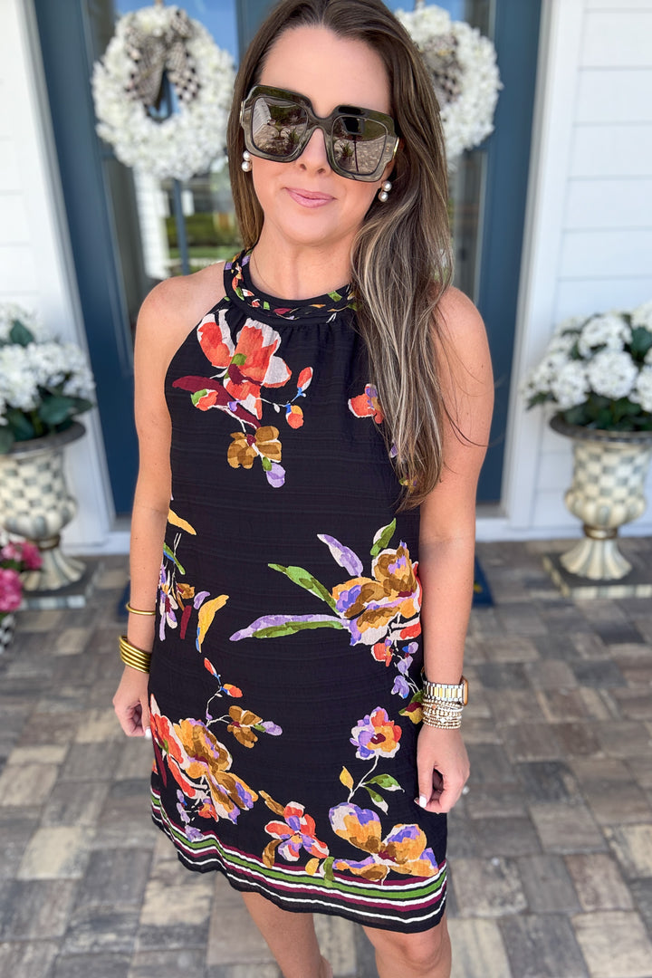 THML: Painted Garden Halter Dress