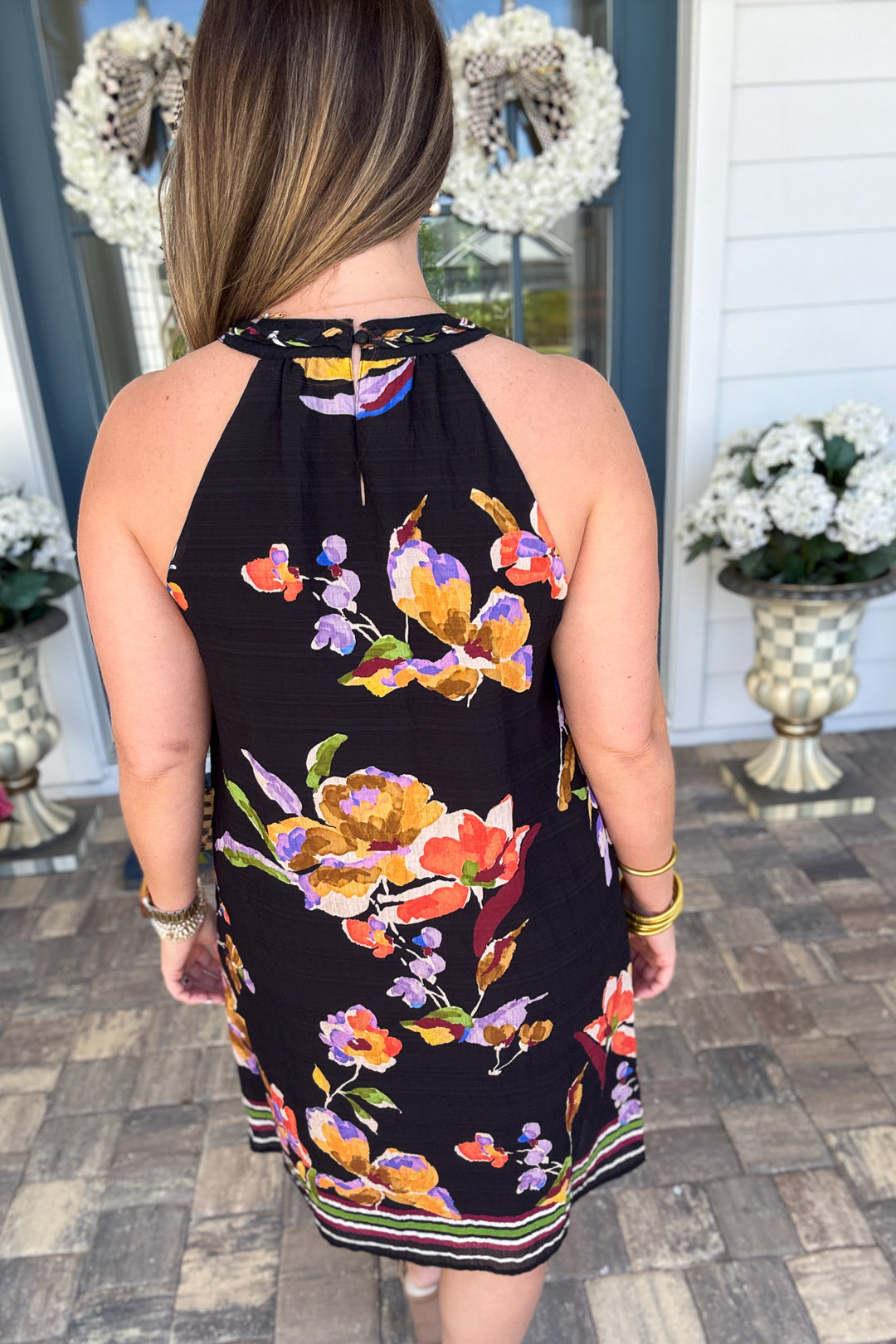 THML: Painted Garden Halter Dress