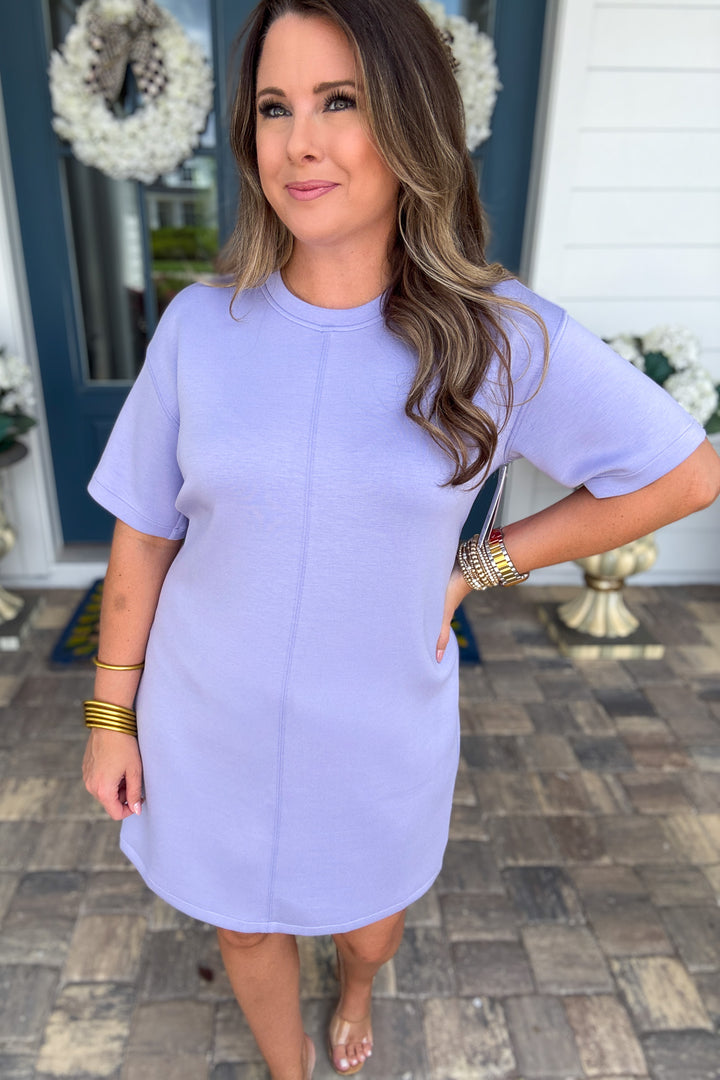 Spanx: AirEssentials® Mini T-Shirt Dress - Lavender ANMNE