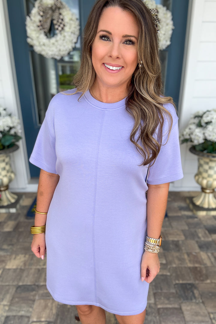 Spanx: AirEssentials® Mini T-Shirt Dress - Lavender ANMNE