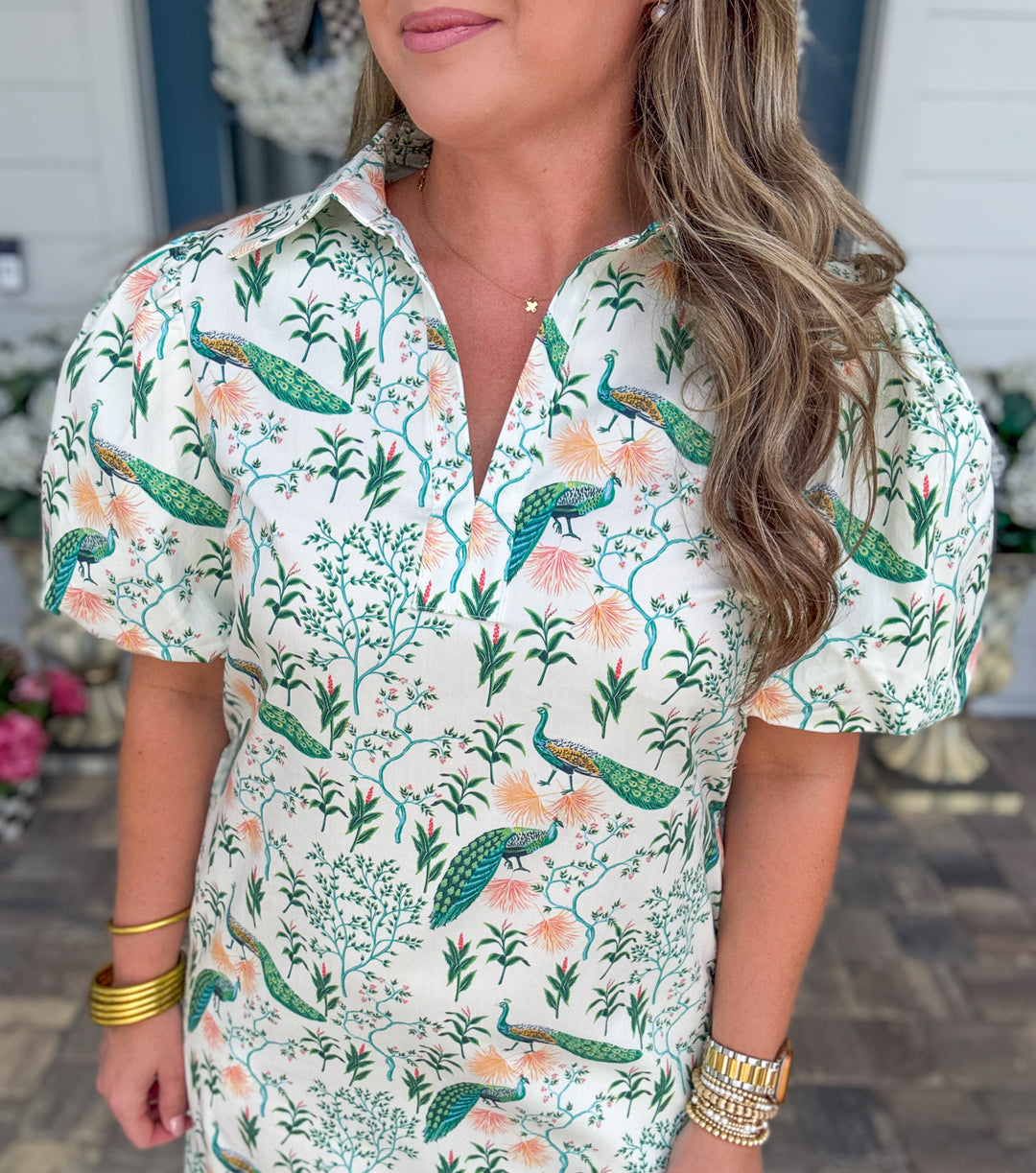 Peacock Garden Maxi Dress