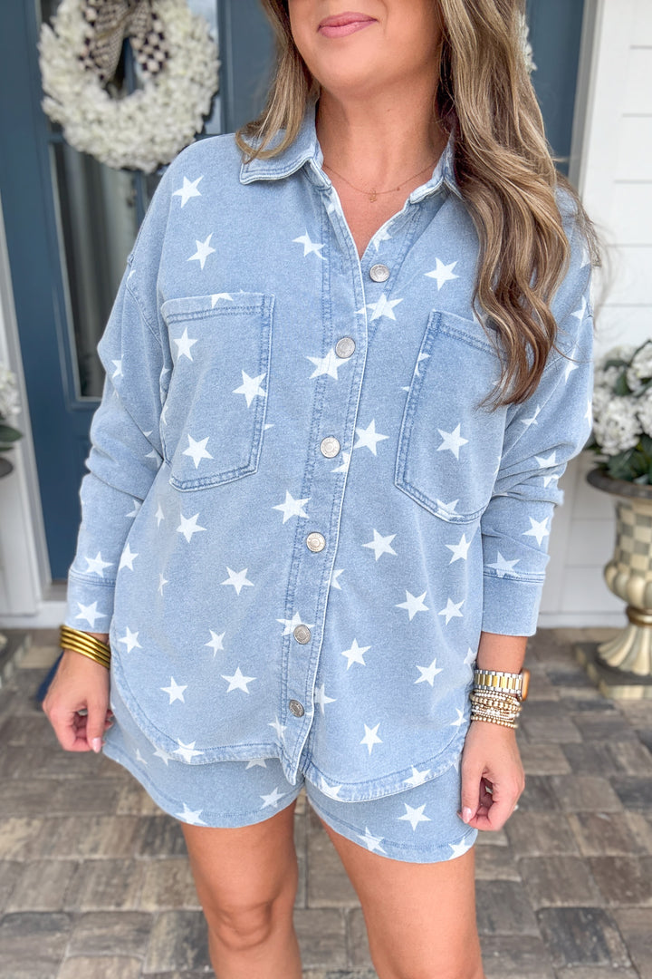 Z Supply: All Day Knit Star Jacket -  Ocean Air Indigo