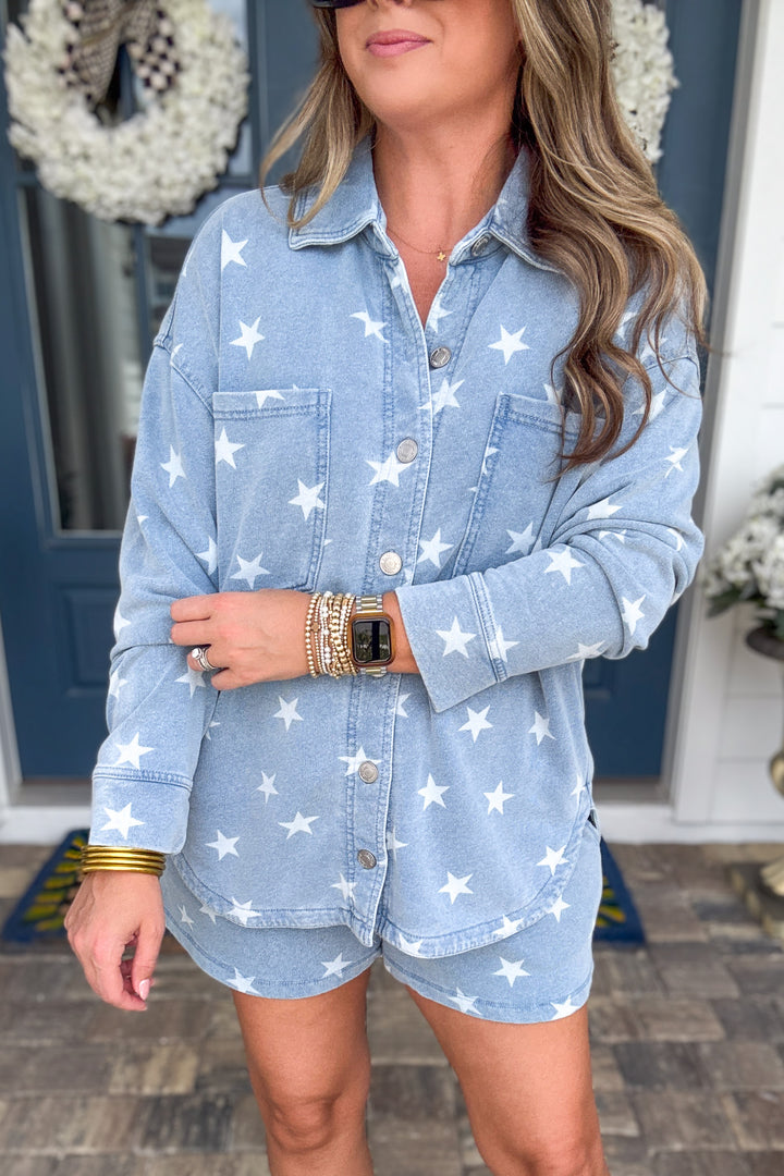 Z Supply: Written In The Stars Short - Ocean Air Indigo