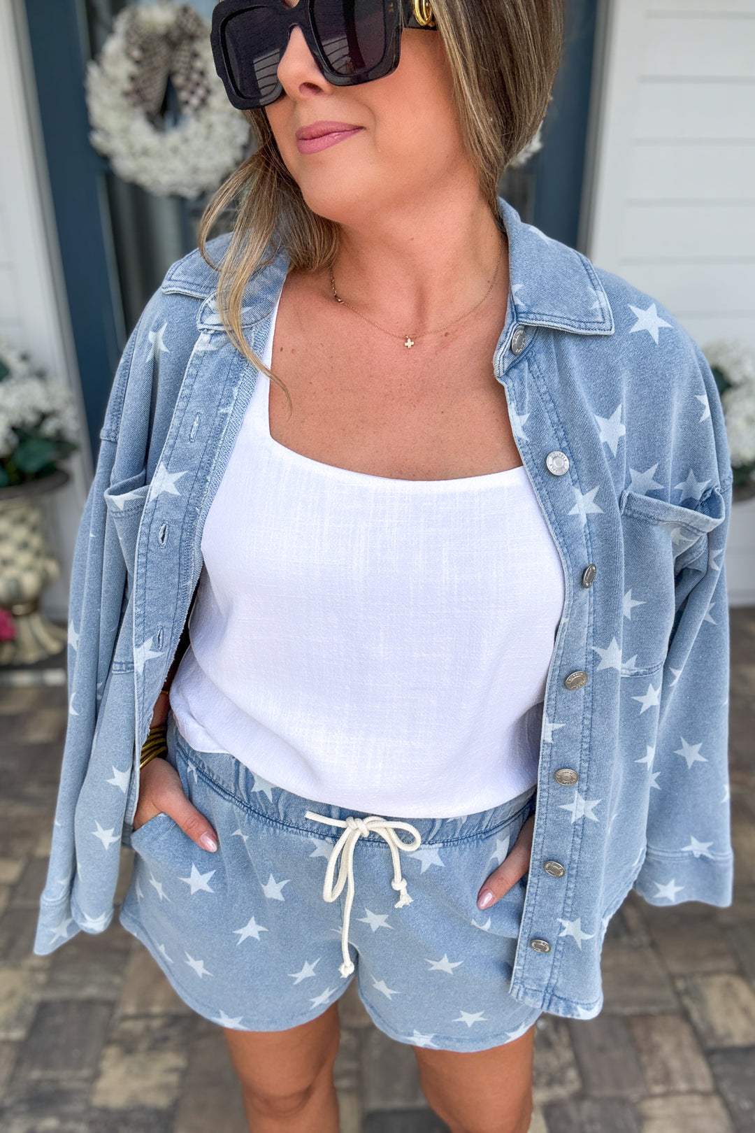 Z Supply: All Day Knit Star Jacket -  Ocean Air Indigo