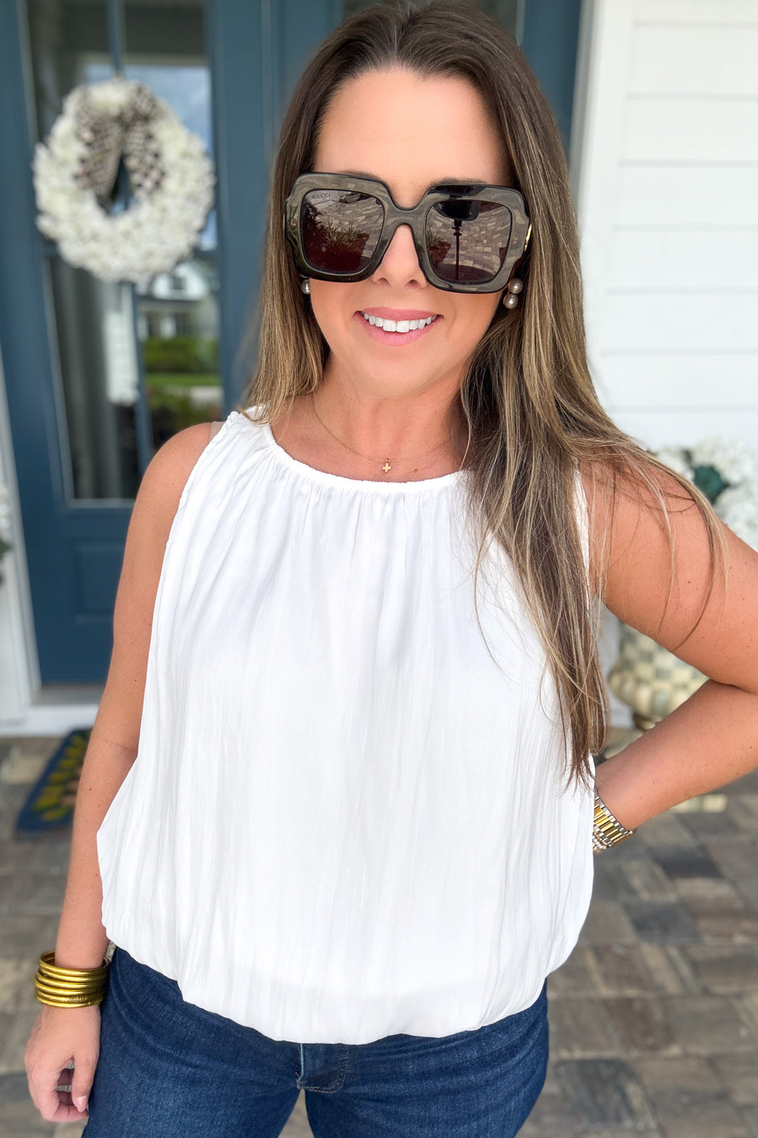 Love Language Bubble Top - White