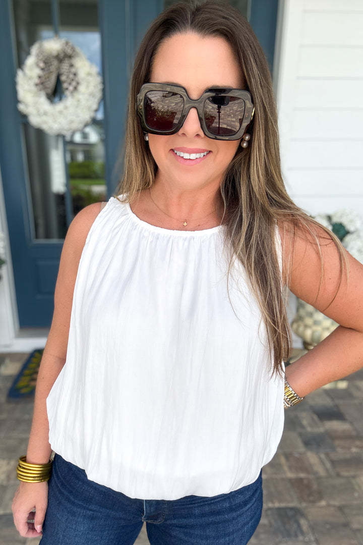 Love Language Bubble Top - White