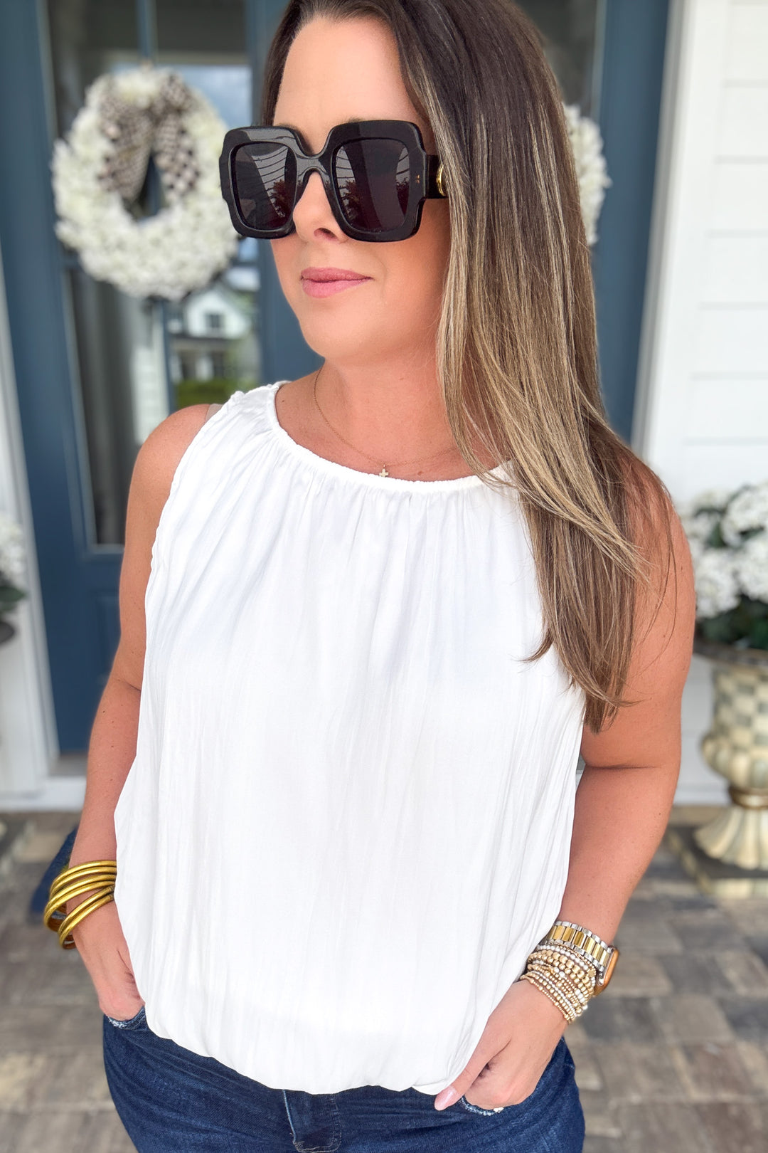 Love Language Bubble Top - White