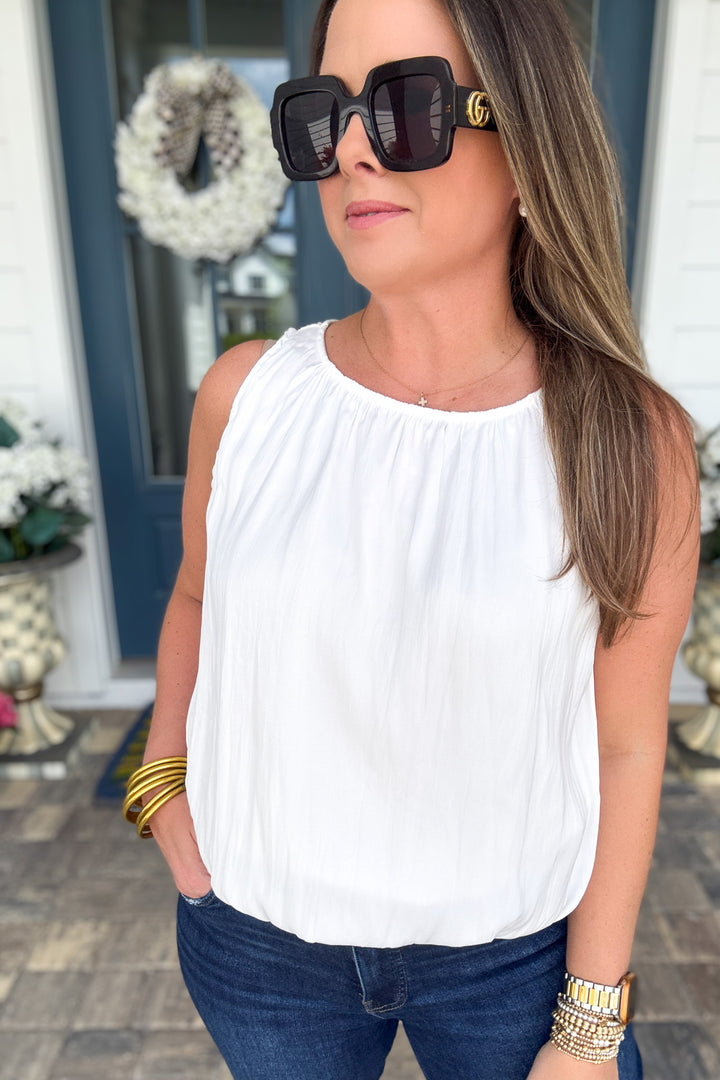 Love Language Bubble Top - White