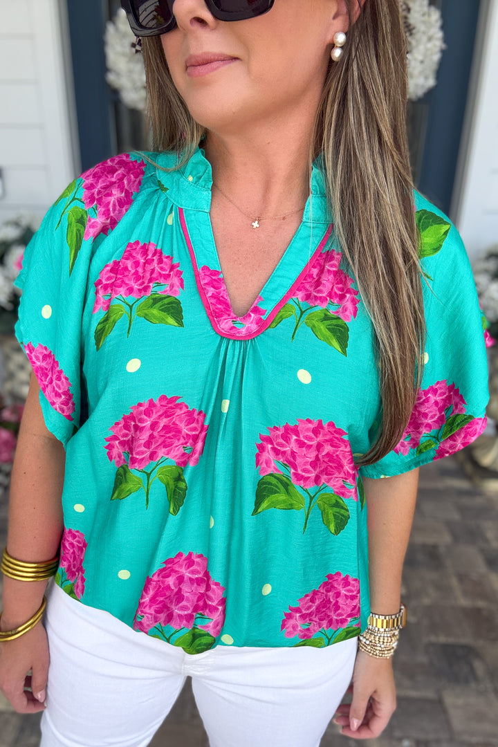 Hydrangea Breeze Top - Jade