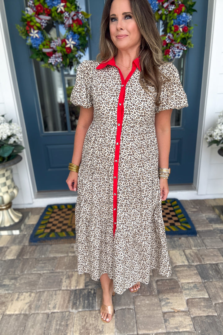 Liberty Lane Leopard Midi Dress