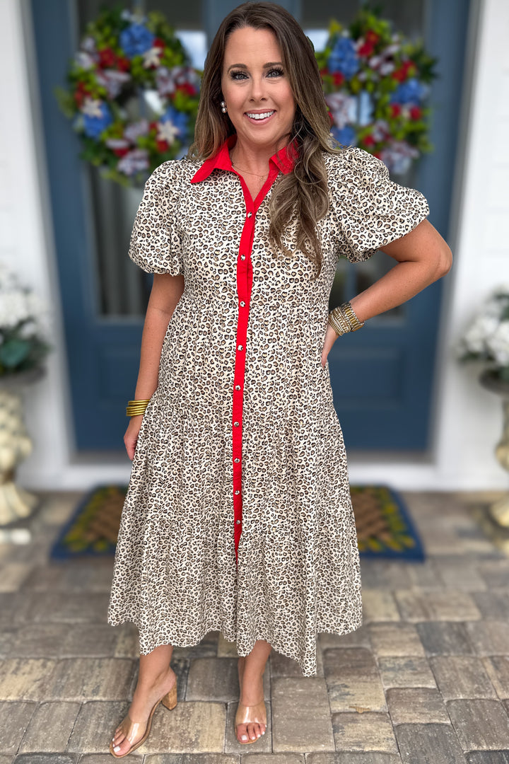 Liberty Lane Leopard Midi Dress