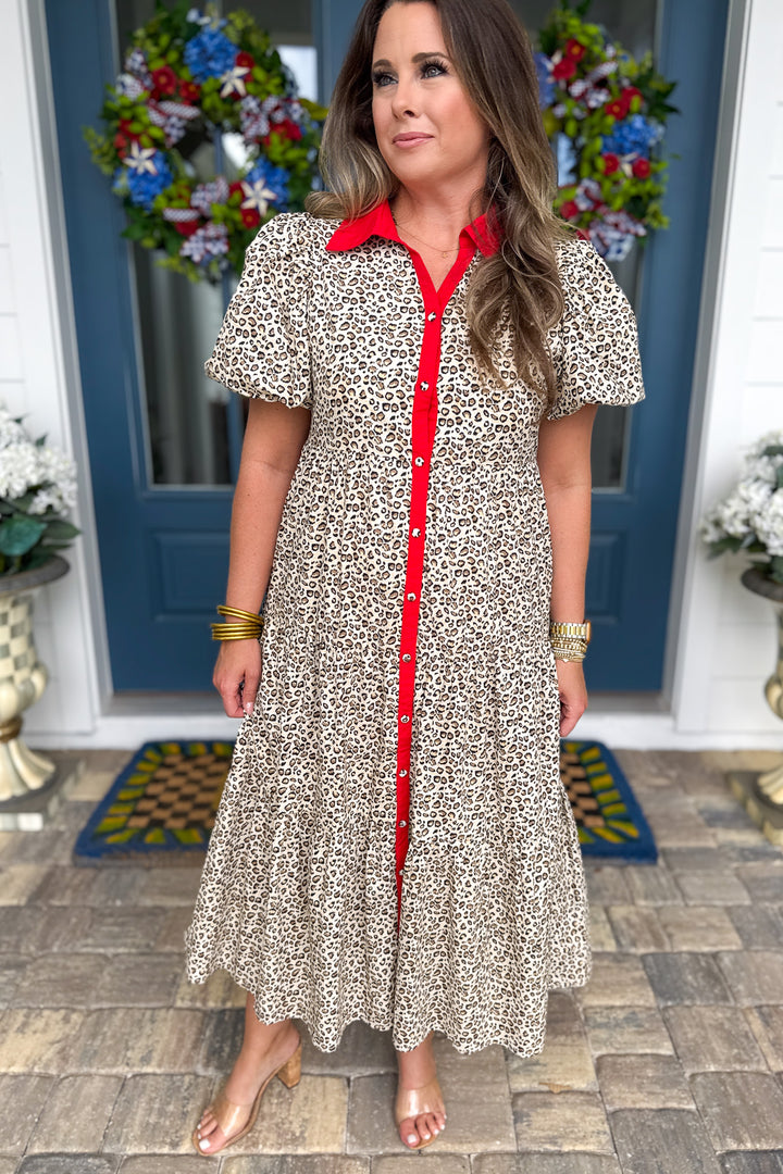 Liberty Lane Leopard Midi Dress